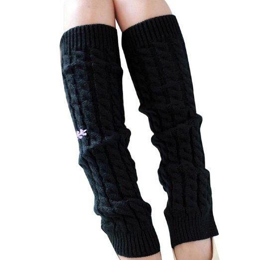 Tonsee Warm Leg Warmers Knitted Crochet Long Socks