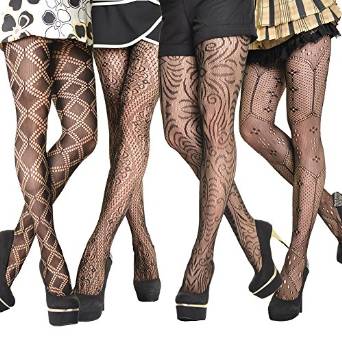 Angelina Womens Spandex-Rich Patterned Fishnet Pantyhose