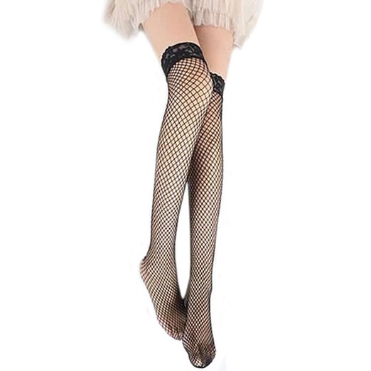 Broadfashion Womens Sexy Lace Top Fishnet Stockings Socks