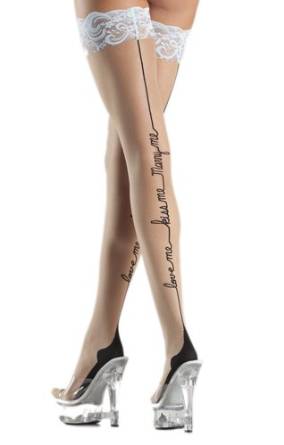Costume Adventure Women's Bridal Thigh High Stockings with Saying