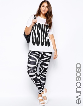 Exclusive Brushstroke Print Legging by ASOS CURVE 