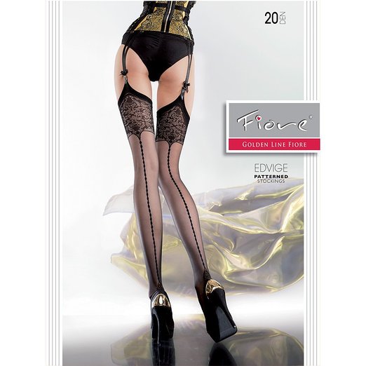 Fiore Edvige Seamed Pattern Top Stockings