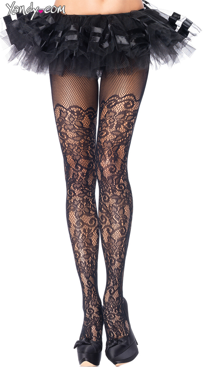 Floral Vine Net Pantyhose