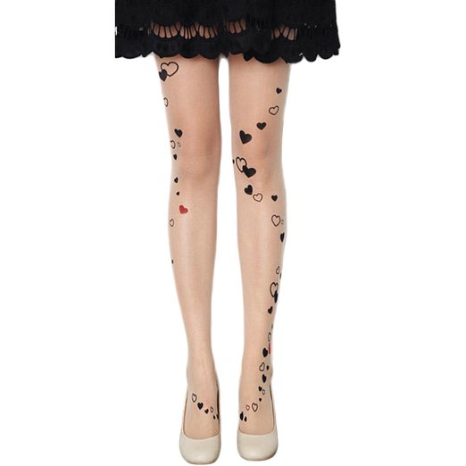 FUNOC Women's Tattoo Transparent Pantyhose Stockings
