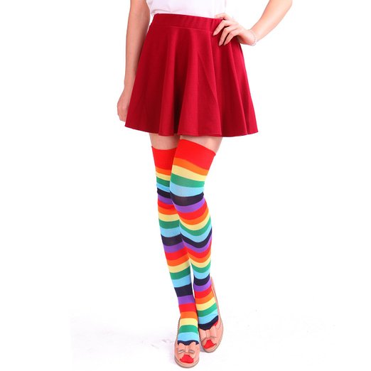 HDE Women's Sexy Opaque Striped Thigh High Stockings Socks