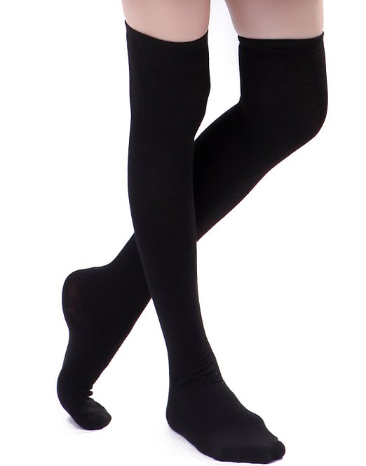 HDE Women's Solid Color Opaque Over the Knee Thigh High Stockings Socks