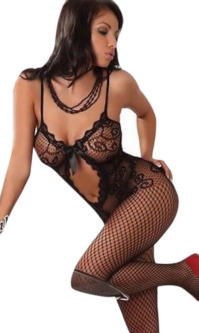 New Lady Sexy Lingerie Open Crotch Mesh Fishnet Bodystocking Stocking Dress