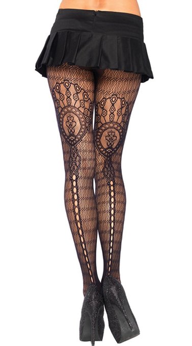 Ninimour-Sexy Cute Black Sheer And Opaque Halloween Costume Party Wear Tights Pantyhose