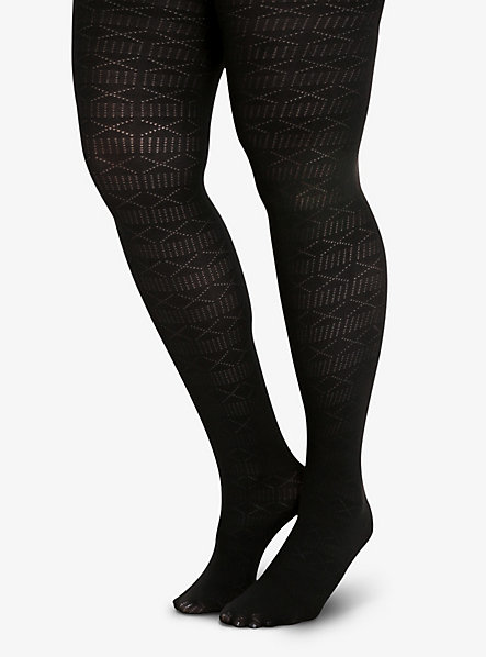 Pointelle Print Tights