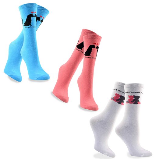 Valentine's Day Gift Women's Soft Crew Socks Single or Multi Pairs Assorted
