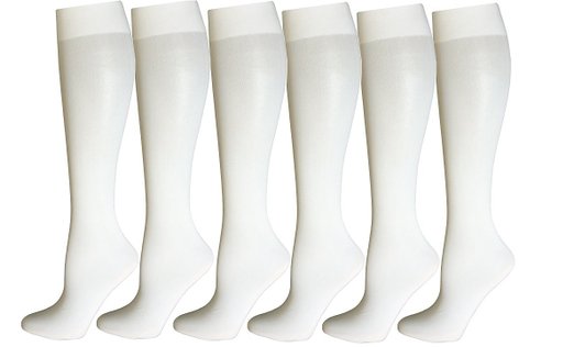 Differenttouch 6 Pairs Pack Women Opaque Stretchy Spandex Knee High Trouser Socks